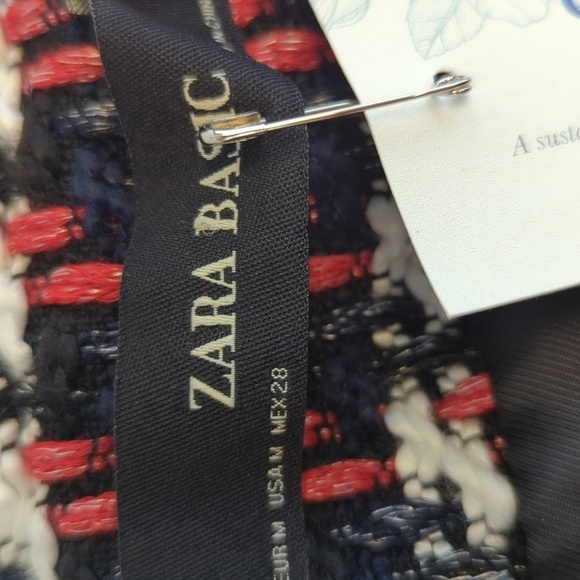 NWT Zara Plaid Boxy Tweed Jacket Black Red M preppy french business causal fall - Picture 6 of 8